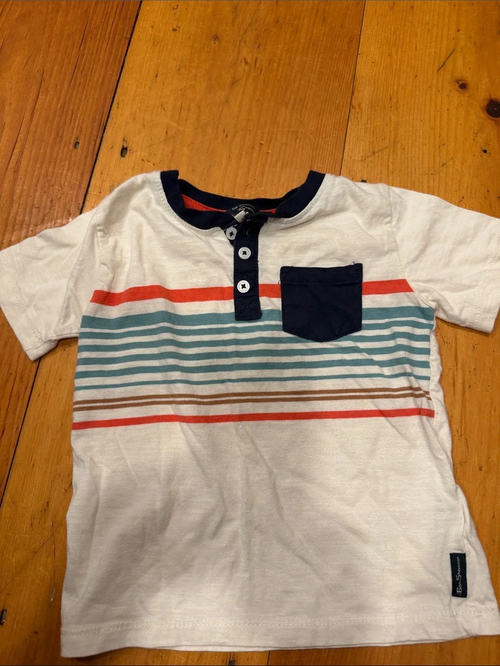 3 PC Set Kids Crew Neck Tees Navy Aqua & White and gray Shorts